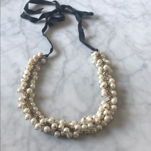 Jcrew pearl & ribbon statement necklace